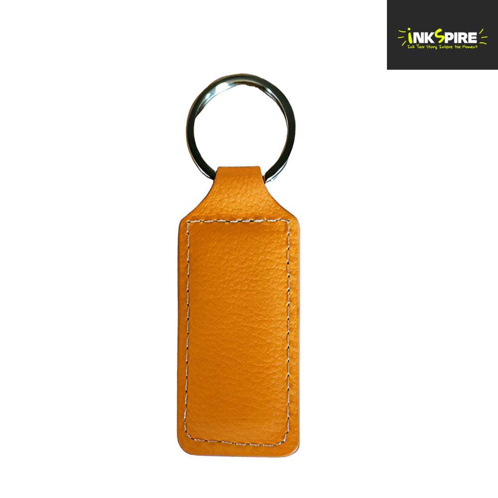 PU Leather Keyring - Rectangle - 2.6cm x 6cm