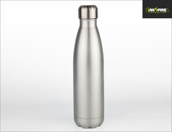 Water Bottle 500ml Tapered - Glitter Silver stainless-steel