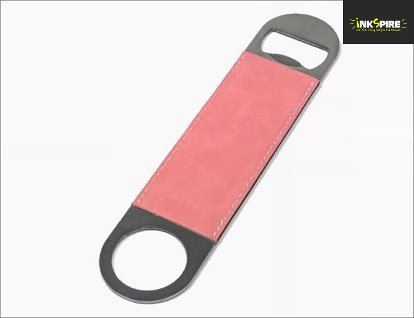 Bottle Opener Leatherette - Pink stainless-steel 178x40mm