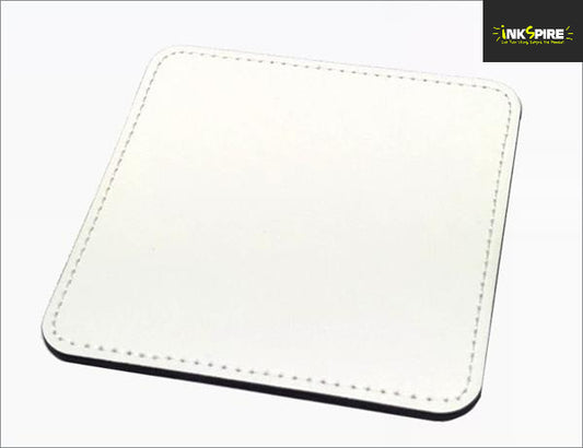 Coaster Square Leatherette (10 Pack) - Brown leatherette 100x100mm
