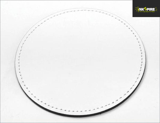Coaster Round Leatherette (10 Pack) - Brown leatherette 100x100mm