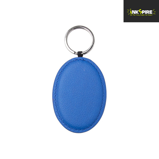 LEATHER - Keyring - OVAL - Navy