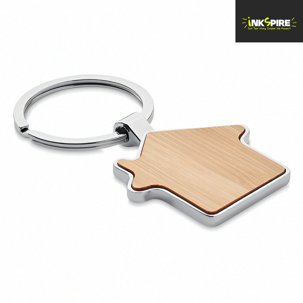 Bamboo Keyring - House Shape