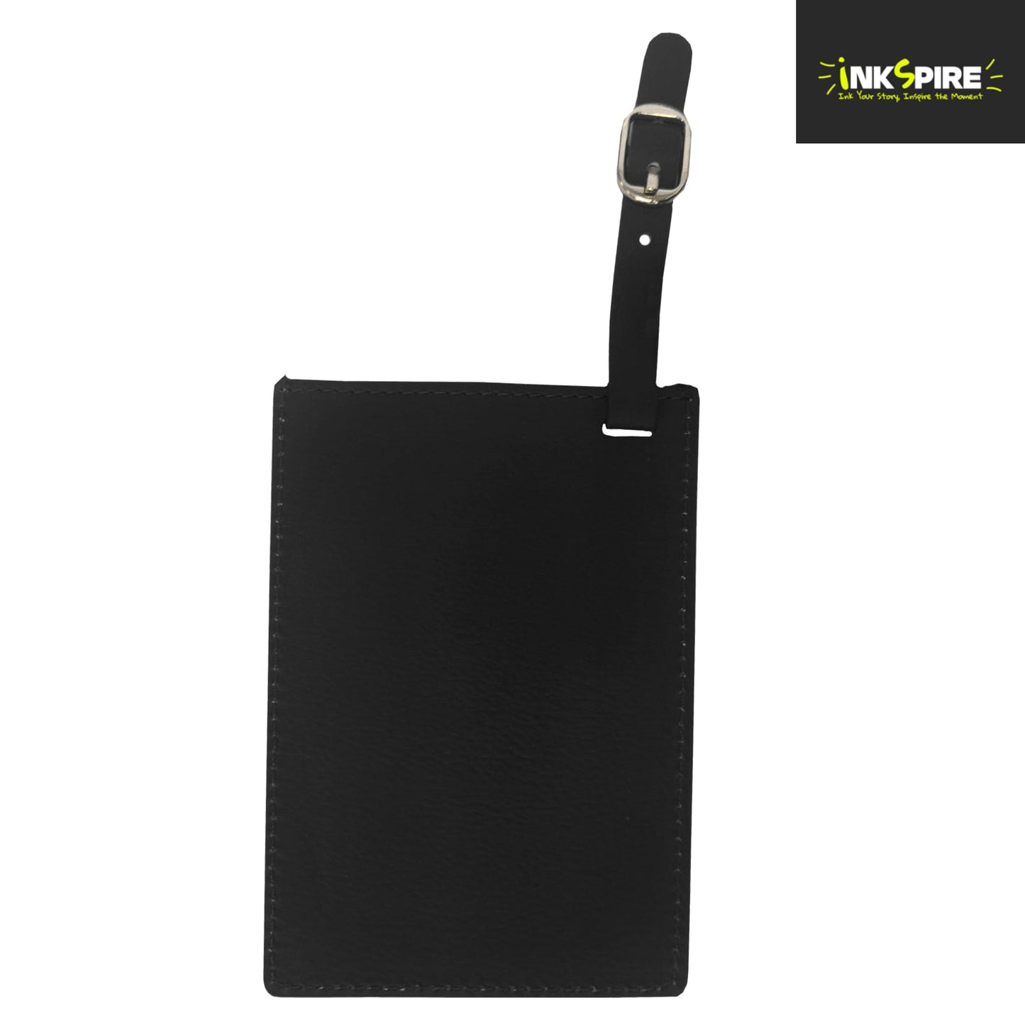 PU LEATHER - Luggage Tag -  7.8cm x 11.4cm - Black