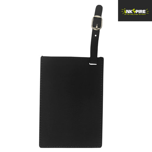PU LEATHER - Luggage Tag -  7.8cm x 11.4cm - Black