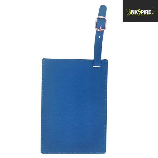 PU LEATHER - Luggage Tag -  7.8cm x 11.4cm - Blue