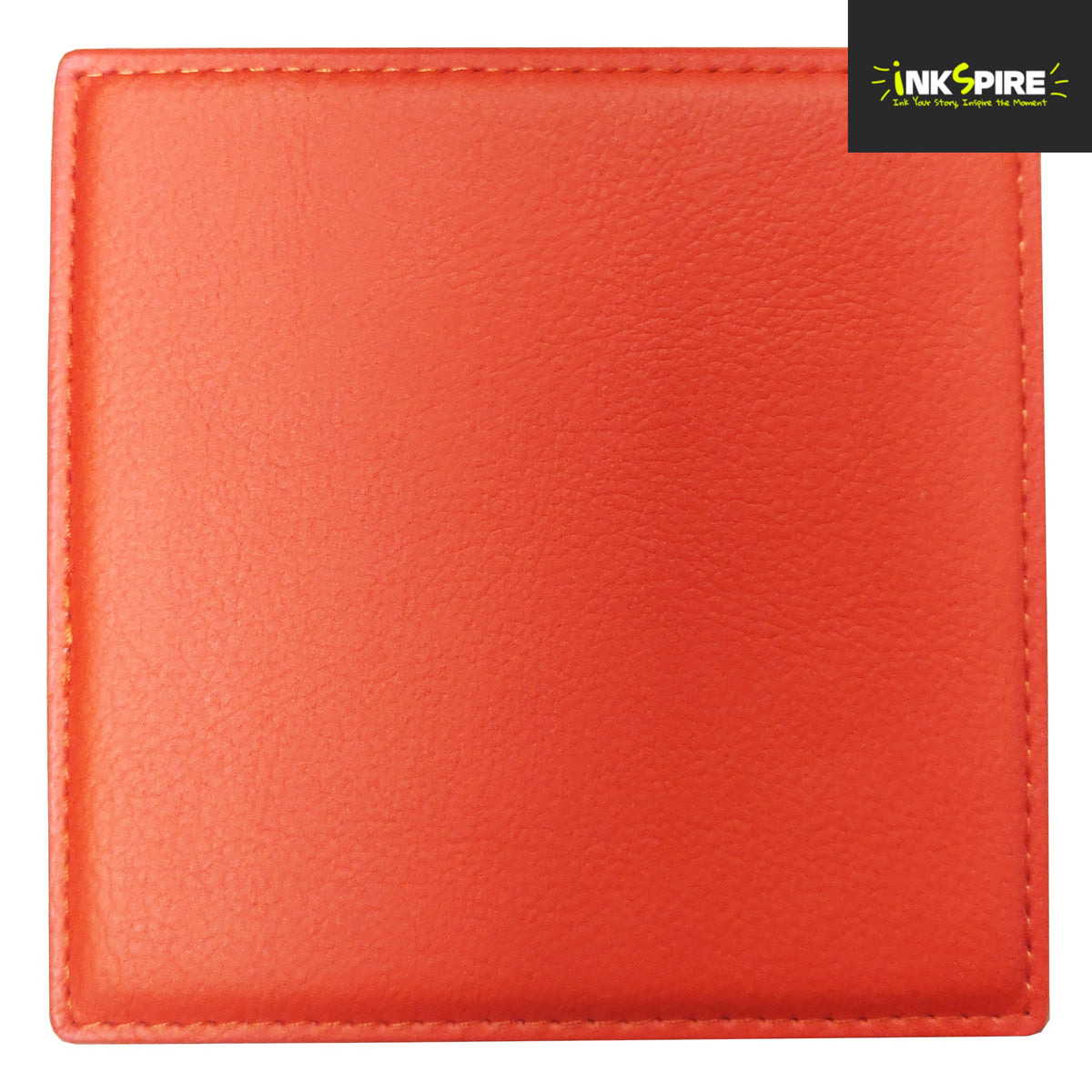 LEATHER - Coaster - SQUARE - 10cm - Orange