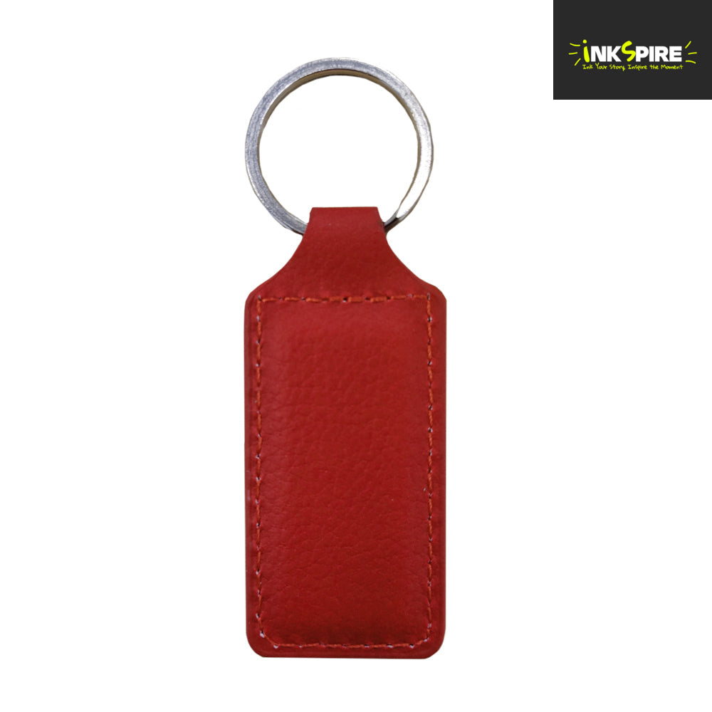 PU Leather Keyring - Rectangle -  2.6cm x 6cm