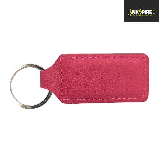 PU Leather Keyring - Rectangle -  2.6cm x 6cm