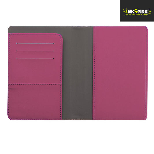 PU LEATHER - Passport Holder -  9cm x 13cm - Purple