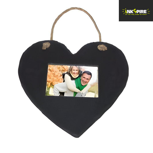 Slate Hanging Heart Picture Frame 25x20cm