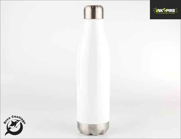 Water Bottle 500ml Tapered - White stainless-steel