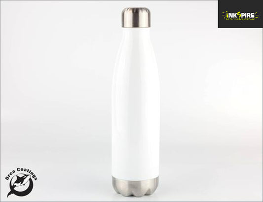 Water Bottle 500ml Tapered - White stainless-steel