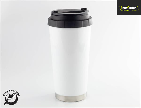 16oz Stainless Steel Thermos Cup - White stainless-steel