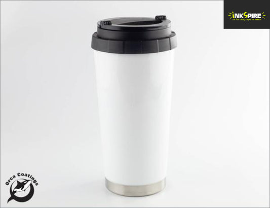 16oz Stainless Steel Thermos Cup - White stainless-steel
