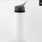 Aluminium Sport Bottle With Straw 750ml - White aluminium
