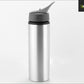 Aluminium Sport Bottle With Straw 750ml - White aluminium