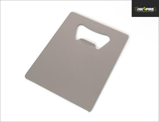 Bottle Opener Rectangular Metal - Silver stainless-steel 70x50mm