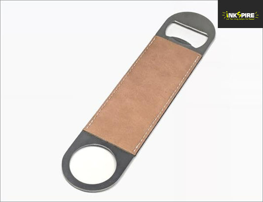 Bottle Opener Leatherette - Brown stainless-steel 178x40mm