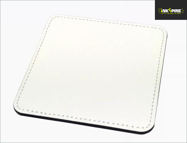 Coaster Square Leatherette (10 Pack) - Brown leatherette 100x100mm