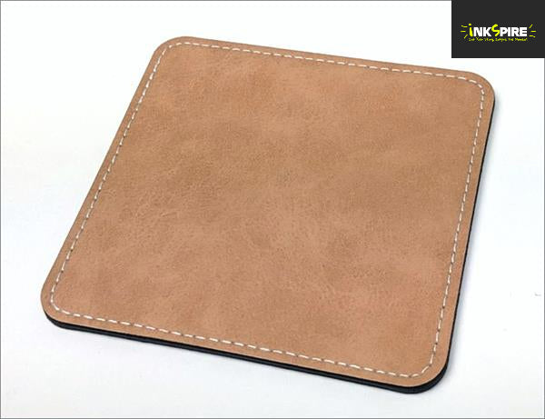 Coaster Square Leatherette (10 Pack) - Pink leatherette 100x100mm