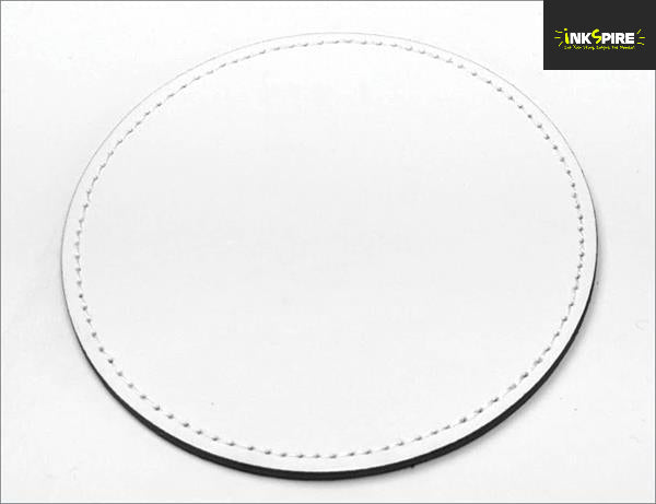 Coaster Round Leatherette (10 Pack) - Brown leatherette 100x100mm