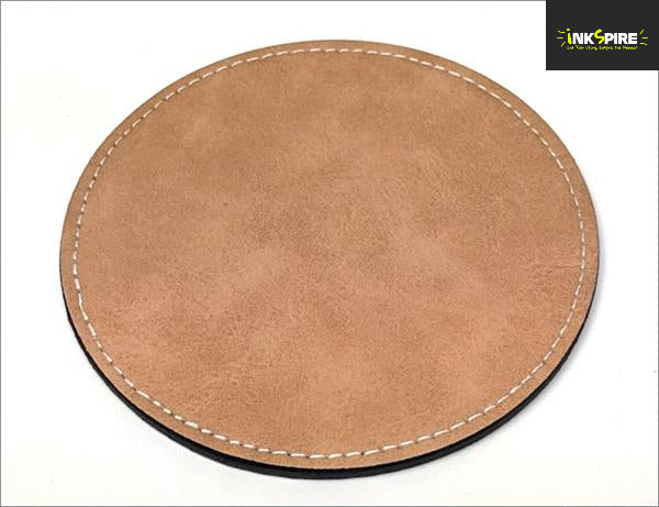 Coaster Round Leatherette (10 Pack) - Pink leatherette 100x100mm