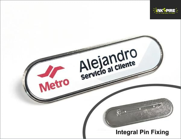 Name Badge Metal Oval